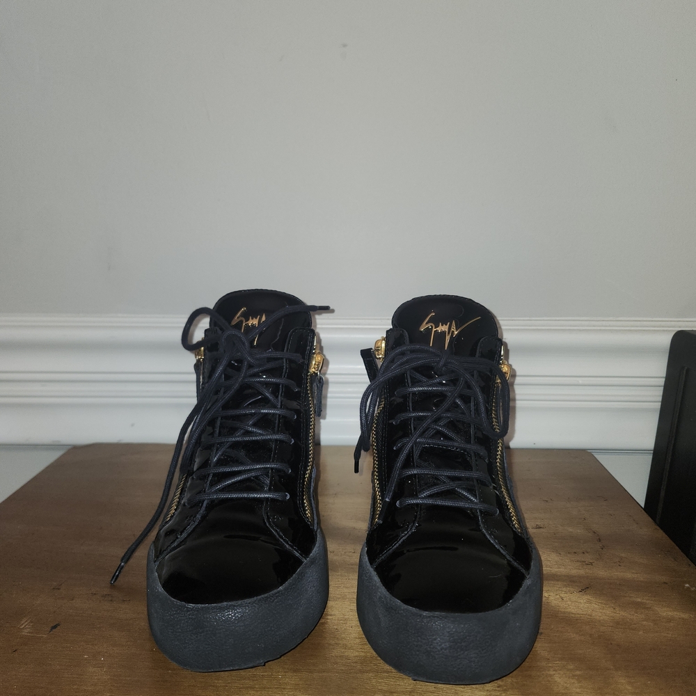 Giuseppe Zanotti Black Sneakers with Gold Accents